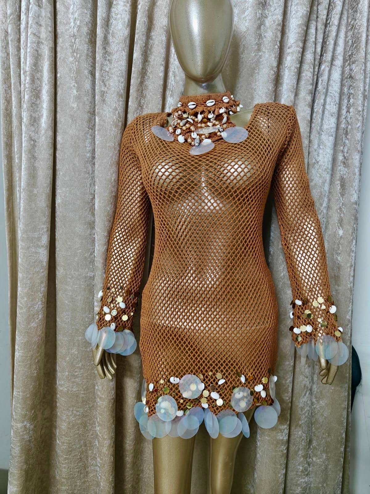 brown crochet cover up dress Cuba Crochet cover up