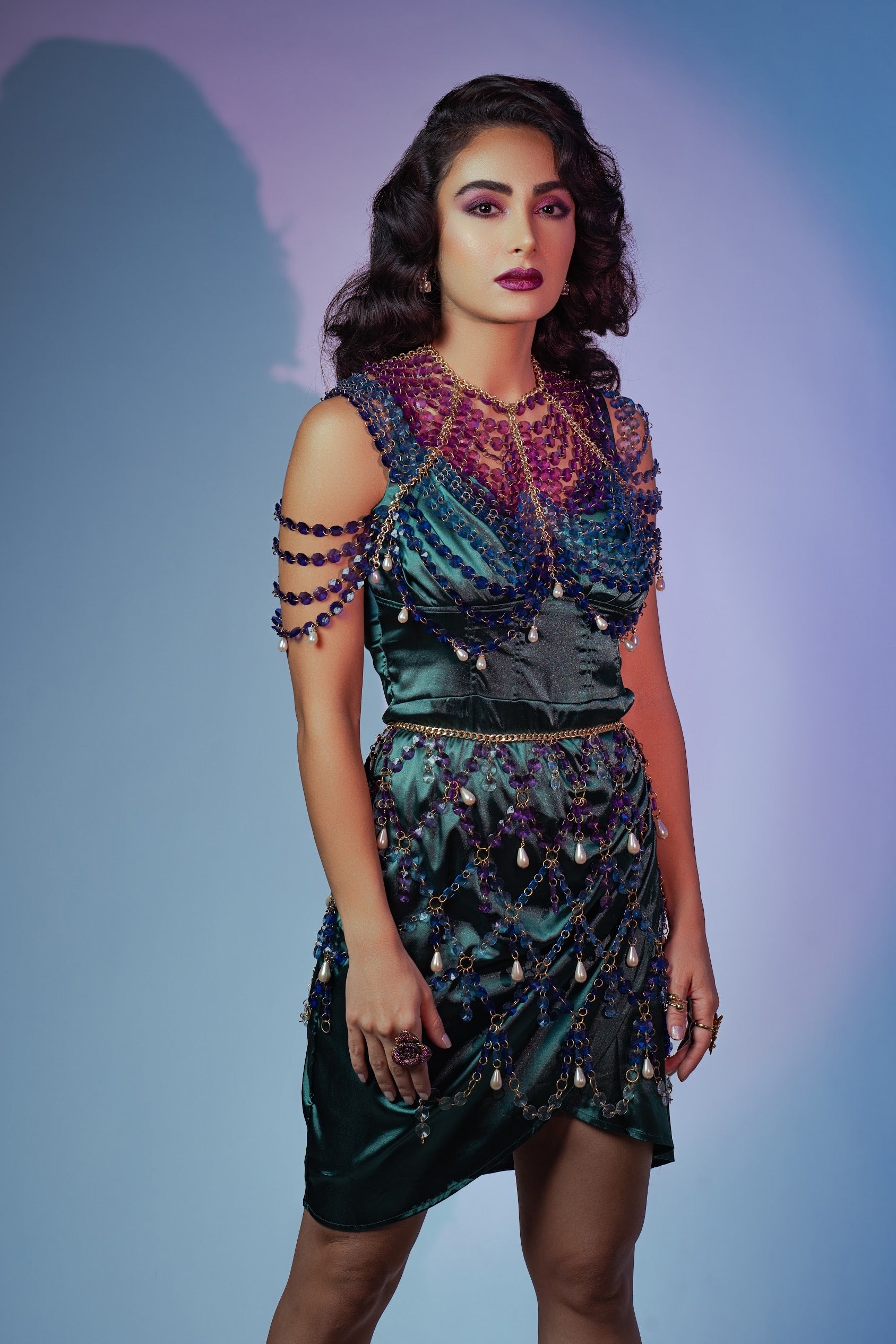 Elena multi colour Crystal Skirt