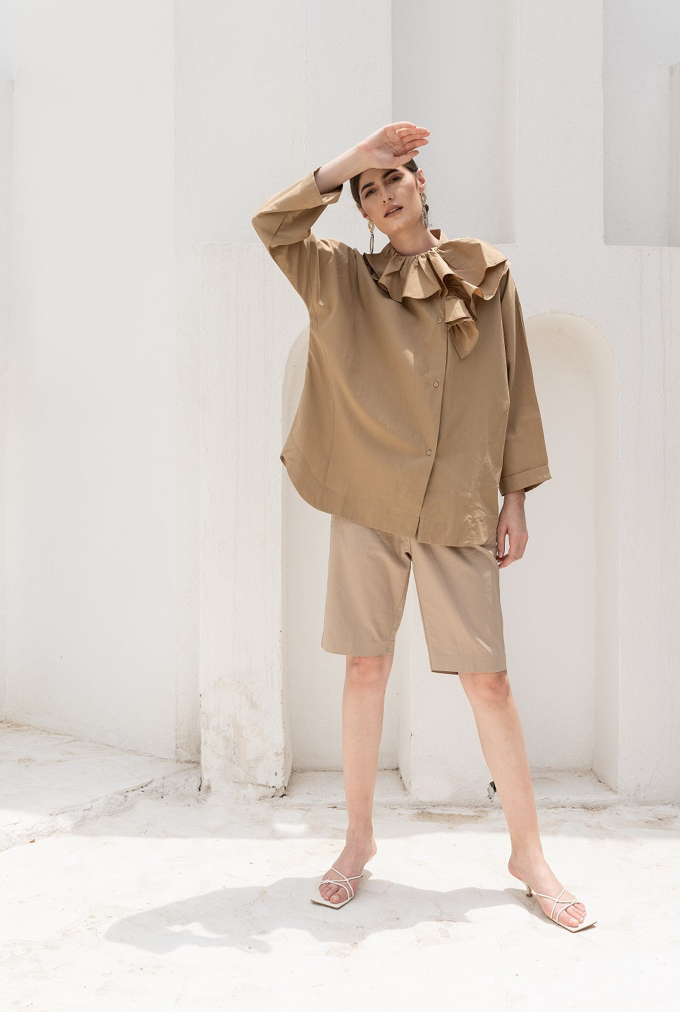 CHAYA Tan Brown Oversized Shirt