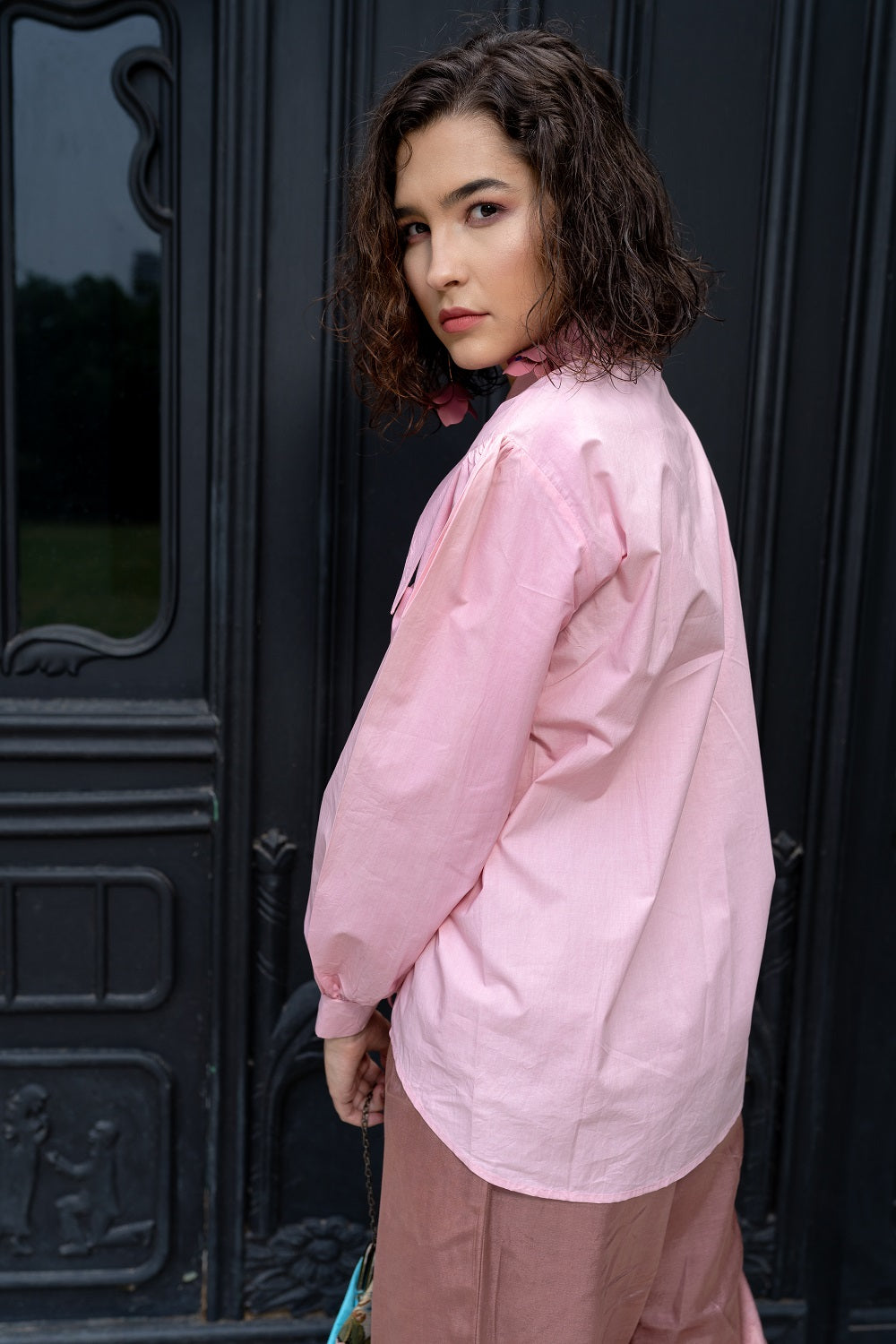 CHA Pink Drawstring Shirt