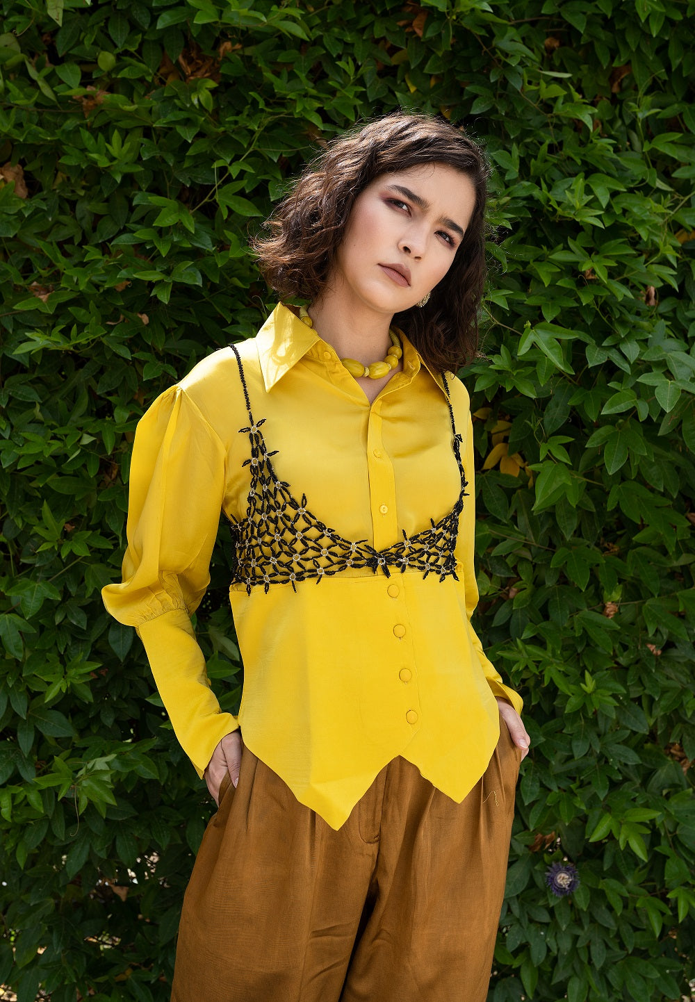 FLEUR Turmeric Buttoned Up Shirt