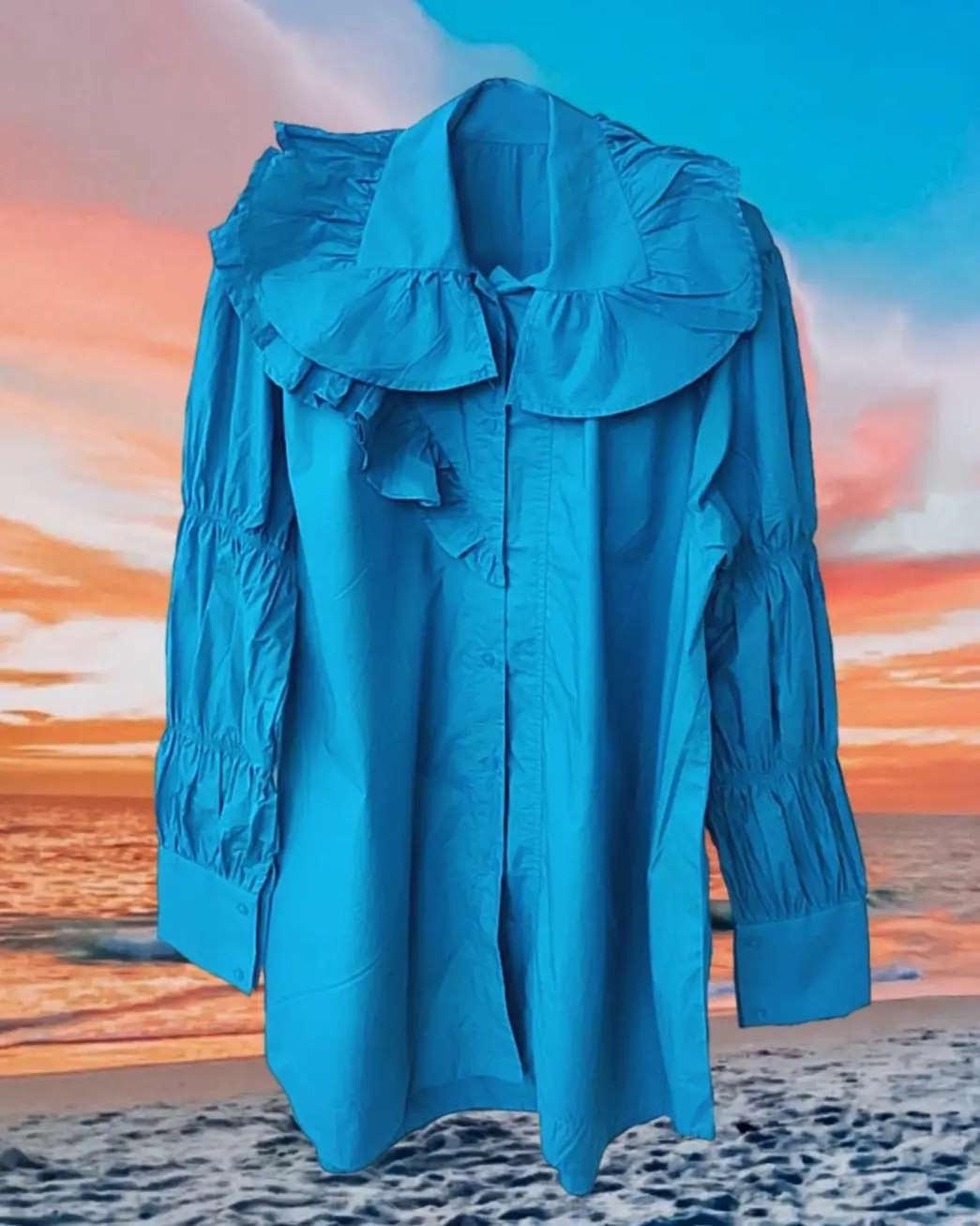 SEA oversized ruffle shirt