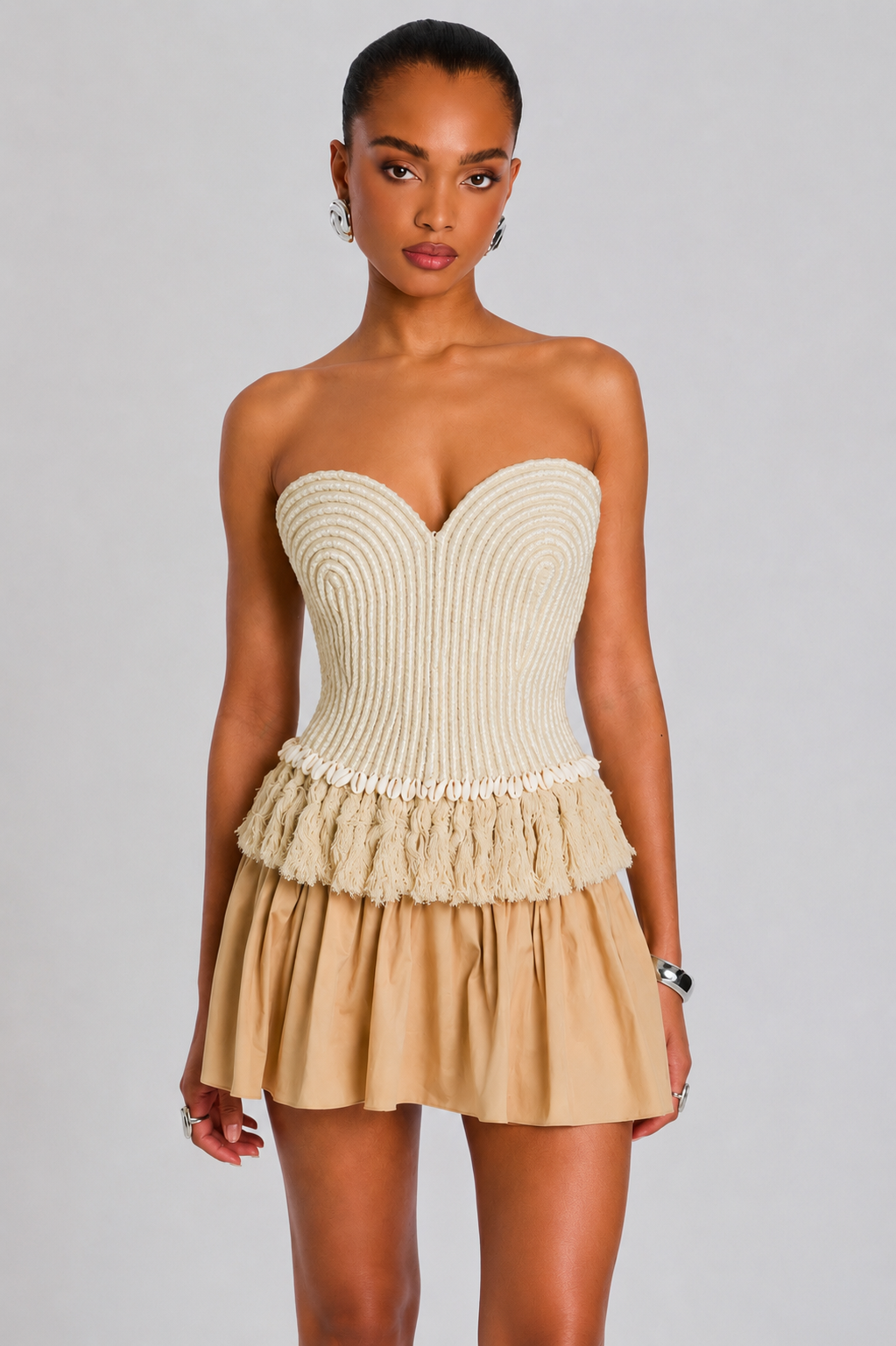 Ellison Macrame Corset Top with Crochet Rose choker