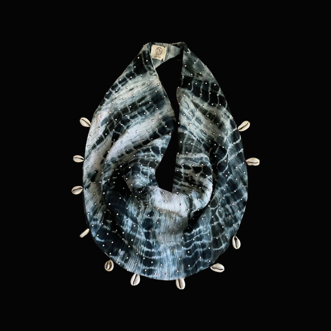 Indie pearl Charcoal Scarf